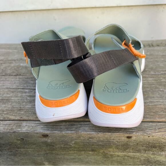 Sorel KINETIC™ IMPACT II SLING LOW SANDALS khaki green gray orange 9.5 - Picture 4 of 7